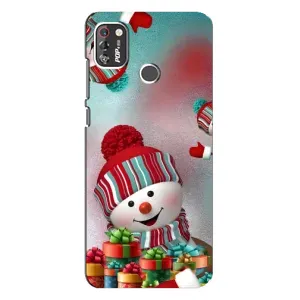 Чохли на Новий Рік TECNO POP 4 Pro (Сніговик в шапці)