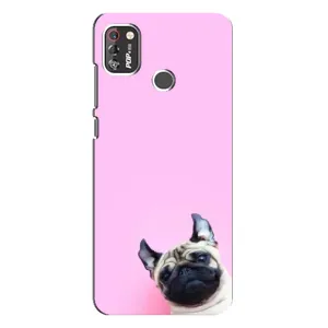Бампер для TECNO POP 4 Pro з картинкою "Песики" (Собака на рожевому)