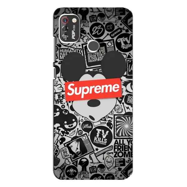 Чехол с рисунком «Supreme Маус» для TECNO POP 4 Pro Чехол с рисунком «Supreme Маус» для TECNO POP 4 Pro