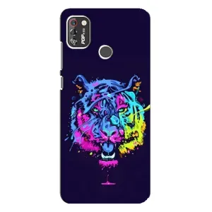 Силиконовый бампер с картинкой животных для TECNO POP 4 Pro (Тигр-Арт)