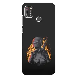Силиконовый чехол с картинкой "Герой Pubg" на TECNO POP 4 Pro (В огне)