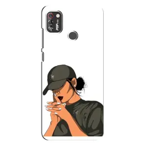 Силиконовый Чехол на TECNO POP 4 Pro с картинкой Стильных Девушек (В зеленом)