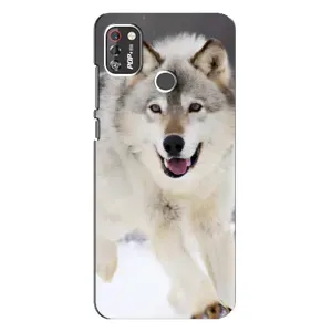 Чехол с Волком на TECNO POP 4 Pro (Волк на снегу)