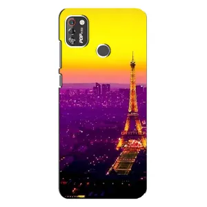 Чехол с Эйфелевой башней на TECNO POP 4 Pro (Яркая башня)