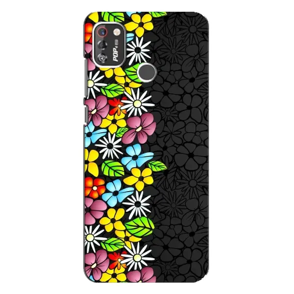 Чехол с рисунком «Яркие цветы» для TECNO POP 4 Pro