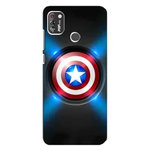 Чехол с Щитом Капитана Америки на TECNO POP 4 Pro (Яркий Щит Капитана)