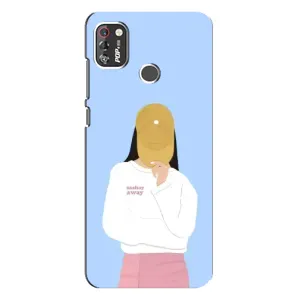 Силиконовый Чехол на TECNO POP 4 Pro с картинкой Стильных Девушек (Желтая кепка)