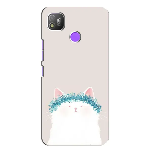 Чехол с рисунком «Белый котик» для TECNO POP 4 Чехол с рисунком «Белый котик» для TECNO POP 4