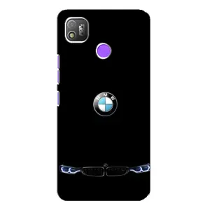 Силіконовий бампер з картинкою машини на TECNO POP 4 (Чорний BMW)