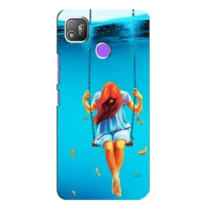 Чохол Стильні дівчата на TECNO POP 4 (Дівчина на гойдалці)