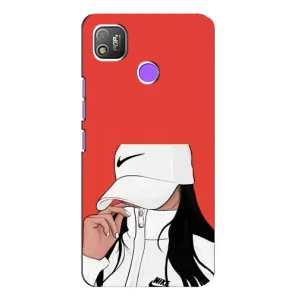 Силіконовый Чохол на TECNO POP 4 з картинкой Модных девушек (Дівчина Nike)
