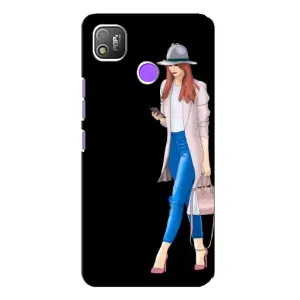 Чохол з картинкою Модні Дівчата TECNO POP 4 (Дівчина з телефоном)