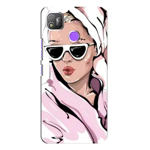 Чохол з картинкою Модні Дівчата TECNO POP 4 (Дівчина в халаті)