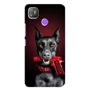 Чехол ДОБЕРМАН для TECNO POP 4 (Доберман злой)