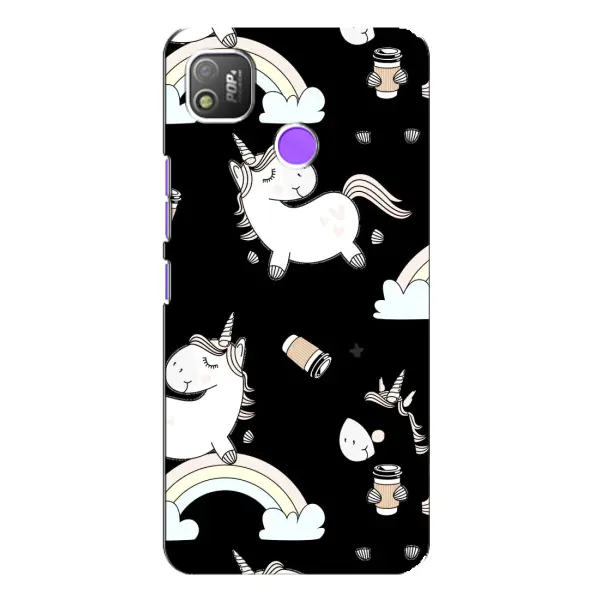 Чехол с рисунком «Единорог с кофе» для TECNO POP 4 Чехол с рисунком «Единорог с кофе» для TECNO POP 4
