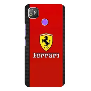 Силіконовий бампер з картинкою машини на TECNO POP 4 (Ferrari Logo)