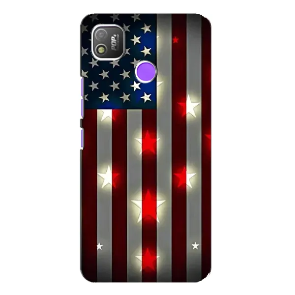 Чохол з малюнком «Прапор США 2» для TECNO POP 4 Чохол з малюнком «Прапор США 2» для TECNO POP 4