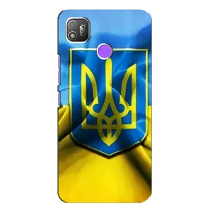 Чехол с картинкой (Патриотический ГЕРБ) на TECNO POP 4 (Герб и Флаг Украины)