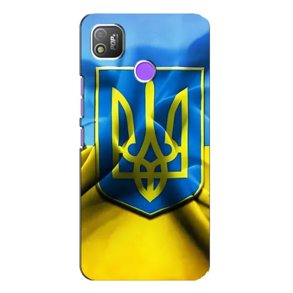 Чехол с рисунком «Герб и Флаг Украины» для TECNO POP 4 Чехол с рисунком «Герб и Флаг Украины» для TECNO POP 4
