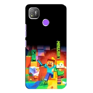 Чехлы для TECNO POP 4 (Персонажи Майн Крафт) (Герой Майнкрафт)