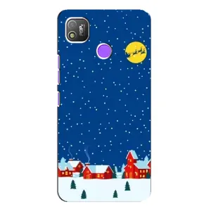 Силиконовый бампер на рождество для TECNO POP 4 (Город в снегу)