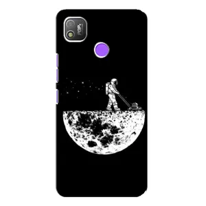 Силиконовый Чехол с принтом "Космонавты" на TECNO POP 4 (Космонавт)