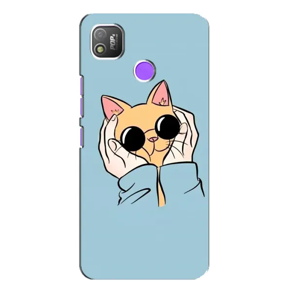 Чехол с рисунком «КОТИК в очках» для TECNO POP 4 Чехол с рисунком «КОТИК в очках» для TECNO POP 4
