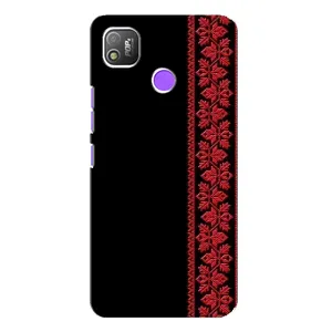 Силиконовый Чехол на TECNO POP 4 (Красная Вышиванка)