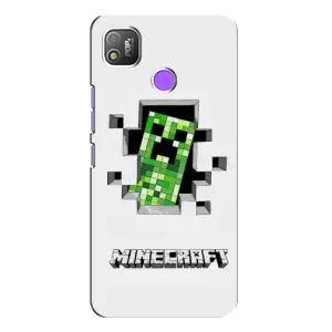Чехлы для TECNO POP 4 (Персонажи Майн Крафт) (Крипер)