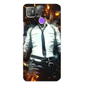 Силиконовый чехол с картинкой "Герой Pubg" на TECNO POP 4 (Man Пубг)