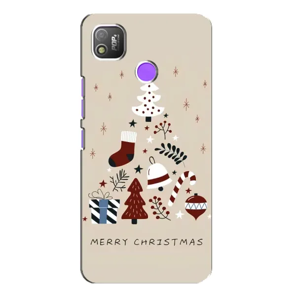 Чехол с рисунком «Merry Christmas» для TECNO POP 4 Чехол с рисунком «Merry Christmas» для TECNO POP 4