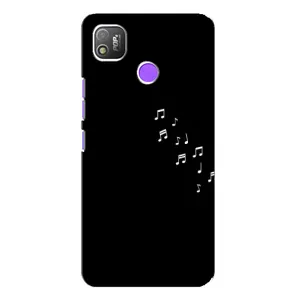 Чохол з картинками на чорному фоні для TECNO POP 4 (Ноти)