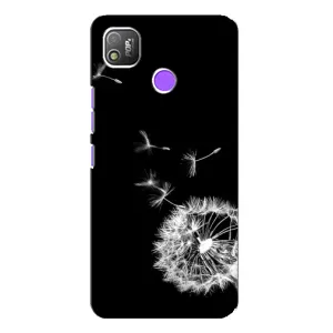 Силіконовий Чохол з кульбабками на TECNO POP 4 (Кульбабка на чорному)