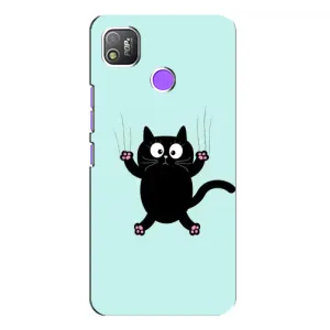 Силиконовый чехол с котиком для TECNO POP 4 (Падающий кот)