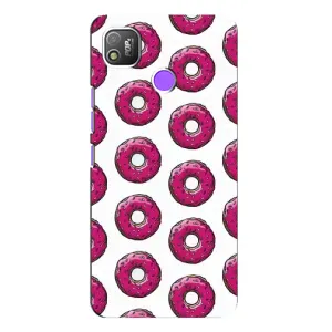 Чохол з зображенням смачної їжі для TECNO POP 4 (Рожеві пончик)