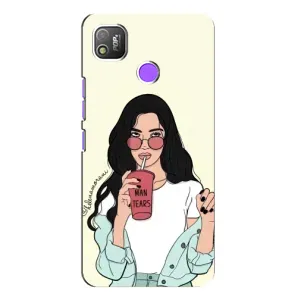 Силіконовый Чохол на TECNO POP 4 з картинкой Модных девушек (З напоєм)