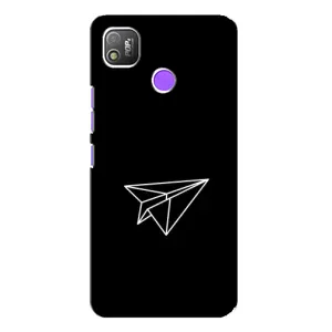 Чохол з картинками на чорному фоні для TECNO POP 4 (Літак)