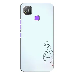 Чехлы (Знак сердечка) на TECNO POP 4 (Сердце на голубом)