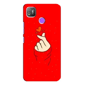 Чехлы (Знак сердечка) на TECNO POP 4 (Сердце на красном)