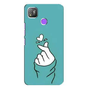Чехлы (Знак сердечка) на TECNO POP 4 (Сердечко на бирюзовом)
