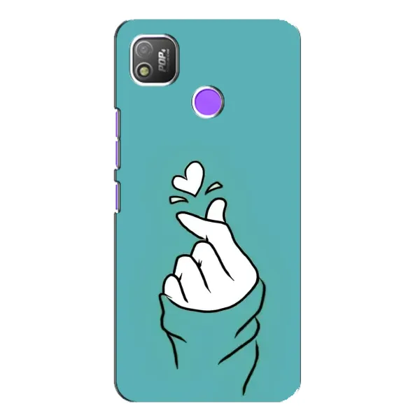 Чохол з малюнком «Сердечко на бірюзовому» для TECNO POP 4 Чохол з малюнком «Сердечко на бірюзовому» для TECNO POP 4