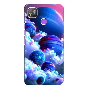 Чехлы КОСМОС для TECNO POP 4 (Синие планеты)
