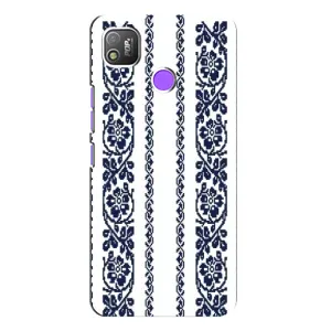 Силиконовый Чехол на TECNO POP 4 с картинкой Вышиванки (Синяя вышиванка)