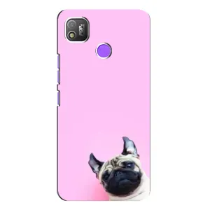 Бампер для TECNO POP 4 с картинкой "Песики" (Собака на розовом)