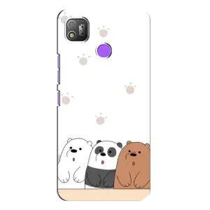 Чехлы с изображением разных животных для TECNO POP 4 (Удивленные медвеженки)