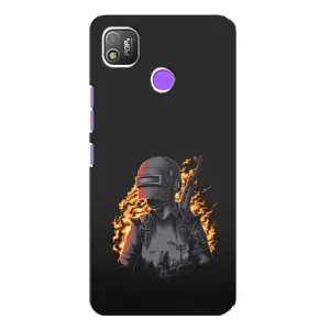 Силиконовый чехол с картинкой "Герой Pubg" на TECNO POP 4 (В огне)