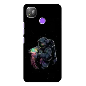 Силиконовый Чехол с принтом "Космонавты" на TECNO POP 4 (В руках земля)