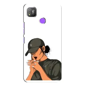 Силіконовый Чохол на TECNO POP 4 з картинкой Модных девушек (У зеленому)