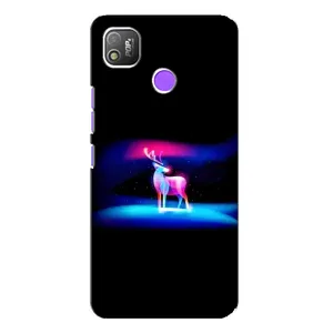 Силиконовый бампер с картинкой животных для TECNO POP 4 (Яркий олень)