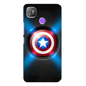 Чехол с Щитом Капитана Америки на TECNO POP 4 (Яркий Щит Капитана)